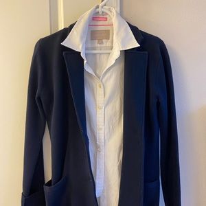 Ladies knit navy blazer/sweater jacket